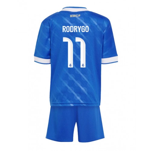 Otroški Nogometni dresi Real Madrid Rodrygo Goes #11 Tretji 2025-26 Kratek Rokav (+ Kratke hlače)